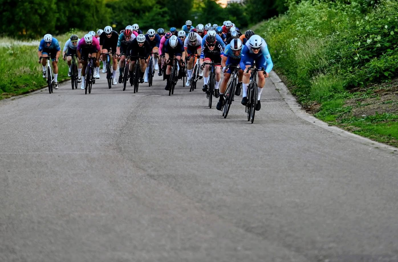 Mohammad in a cycling race with other competitors